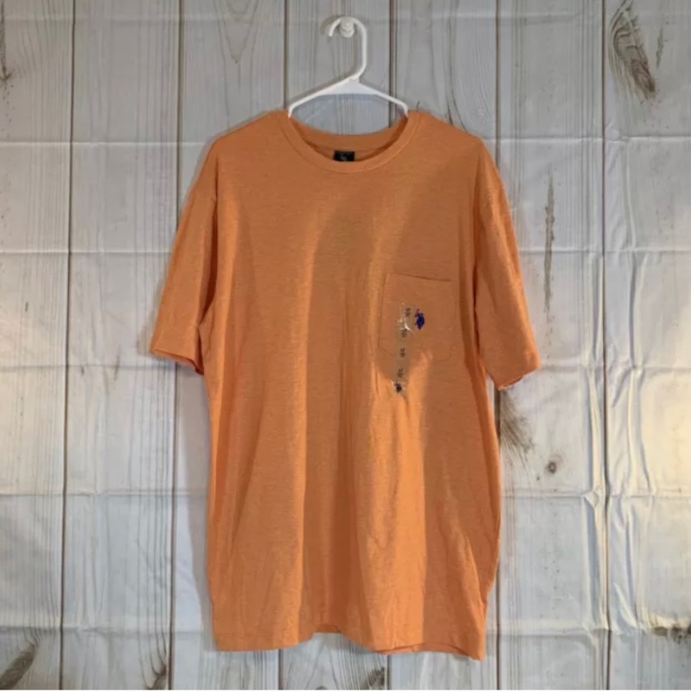US Polo Assn Orange Short Sleeve Crewneck TShirt Mens Big and Tall Size …